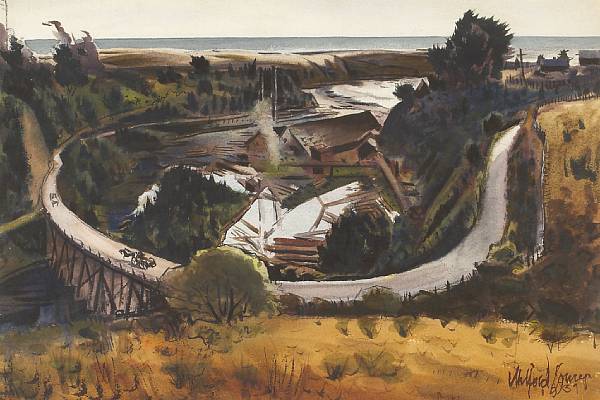 Appraisal: Milford Zornes born Saw Mill by the Sea signed and