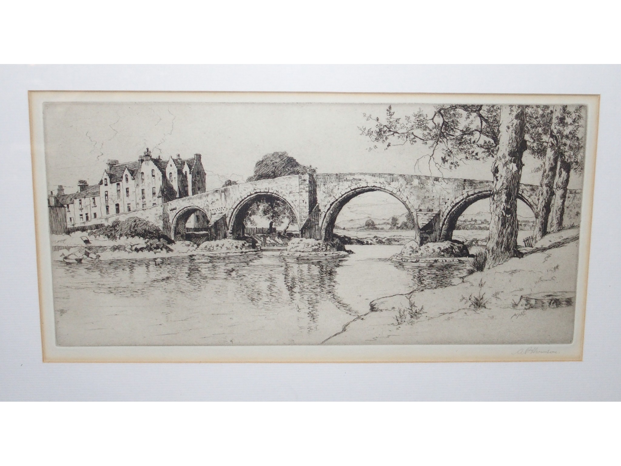 Appraisal: A P THOMSON Bridge over a river and another by