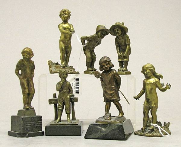 Appraisal: Seven miniature bronze figures of children late th early th