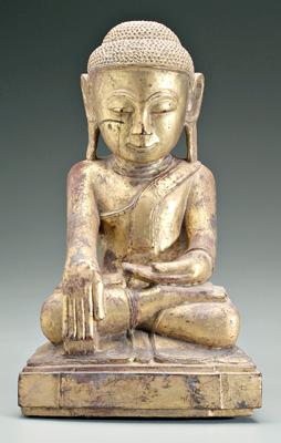 Appraisal: Southeast Asian Buddha lacquered and gilt wood seated in dhyanasana