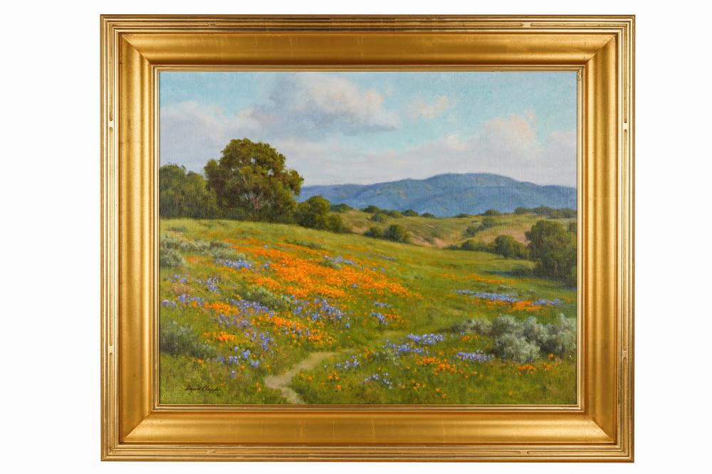 Appraisal: DAVID CHAPPLE B ROLLING HILLS oil on board signed lower