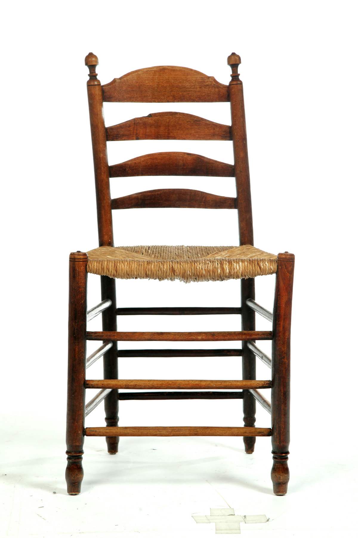 Appraisal: LADDERBACK SIDE CHAIR American st half- th century Rush seat