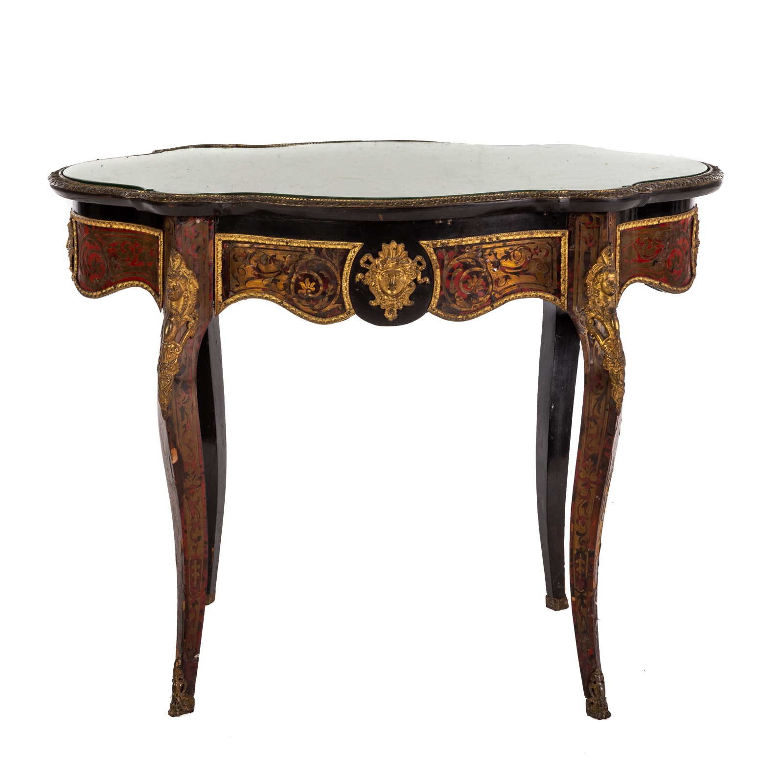 Appraisal: LOUIS XV STYLE BOULLE TURTLE TOP TABLE th century with