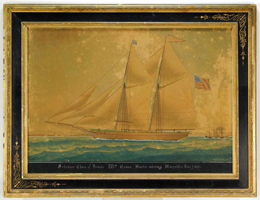 Appraisal: C PAUL SOULIE SCHOONER CLARA DENNIS WC PAINTING France th