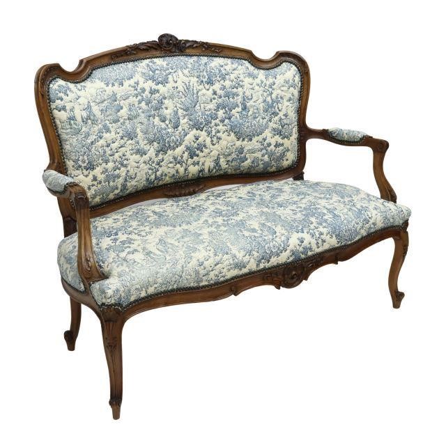 Appraisal: French Louis XV style salon settee early th c carved