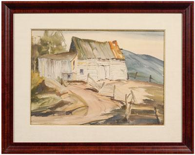 Appraisal: Alfred Heber Hutty watercolor South Carolina - Woodstock Barn signed