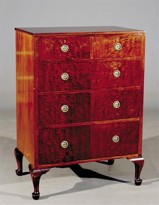 Appraisal: English mahogany chest of drawers Raleigh Furniture rectangular form with