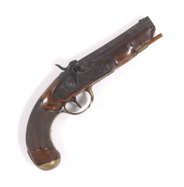 Appraisal: ENGLISH BELT PISTOL Approximately inches overall percussion pistol of approximately