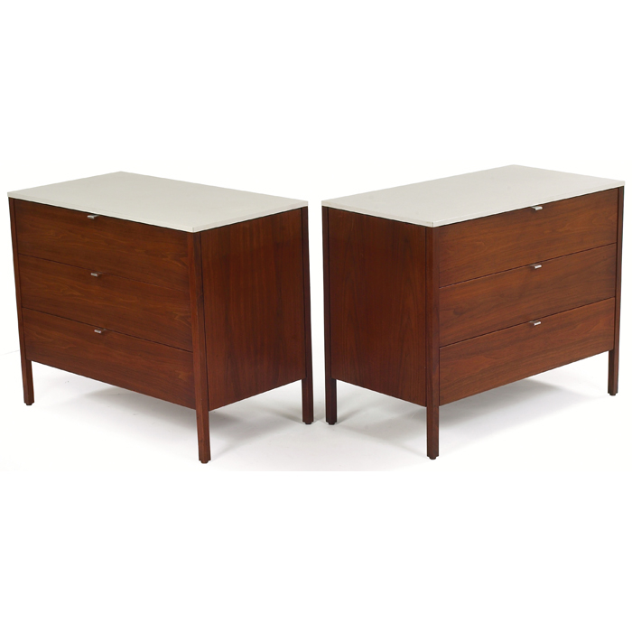 Appraisal: Florence Knoll cabinets pair with hanging vanity