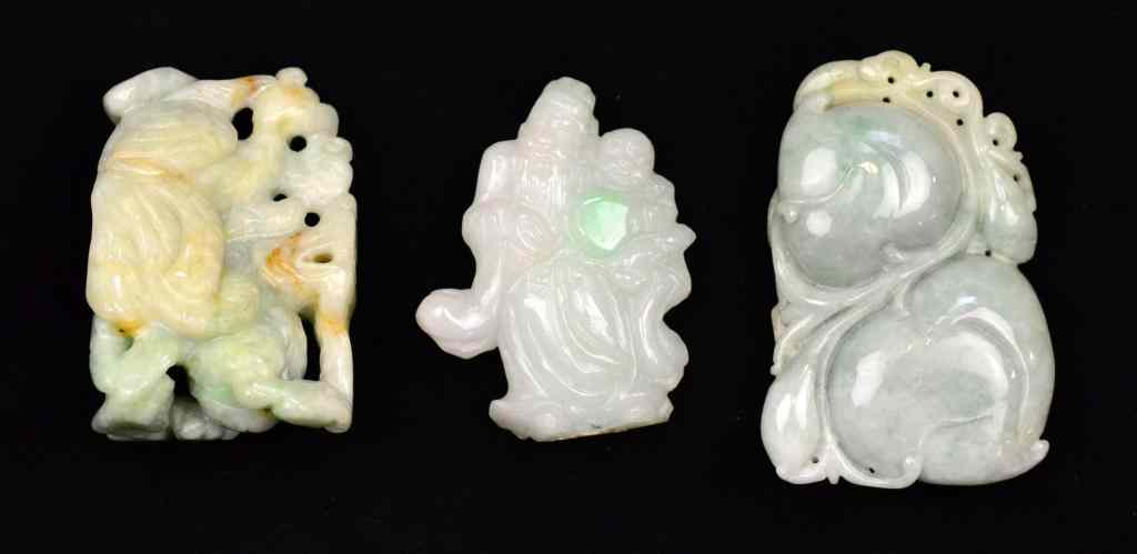 Appraisal: Chinese Qing Jade CarvingsTo include a dragon and phoenix double