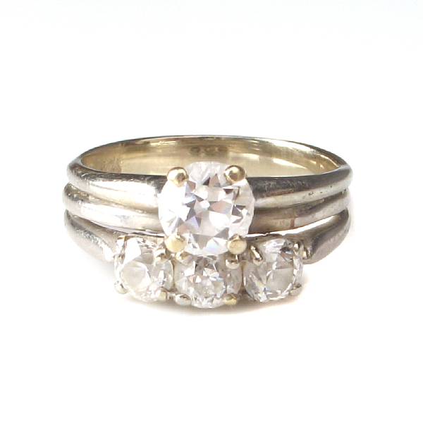 Appraisal: A diamond platinum and k white gold ring Set with