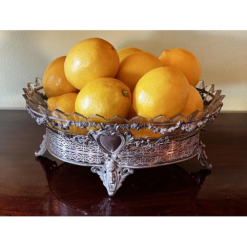 Appraisal: Antique Austro Hungarian silver centre piece with glass bowl approx