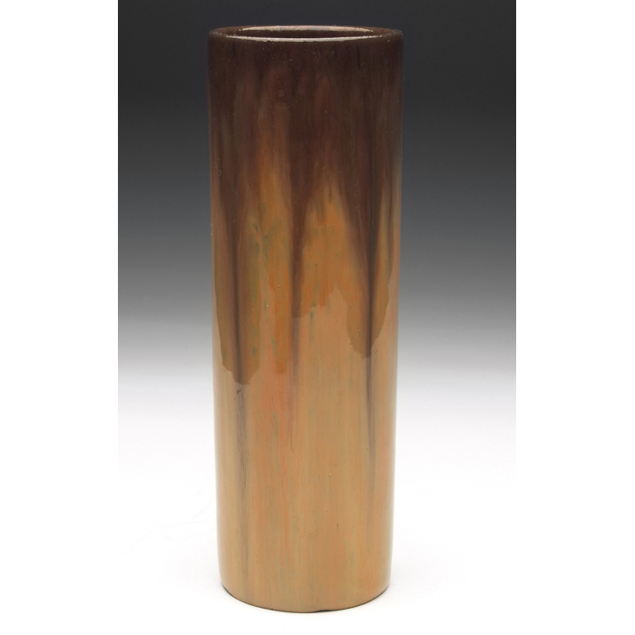 Appraisal: Fulper vase cylindrical shape covered in a brown tan and