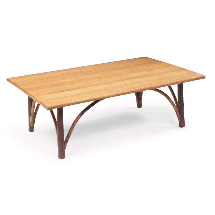 Appraisal: Adirondack coffee table contemporary rectangular top on a rustic base