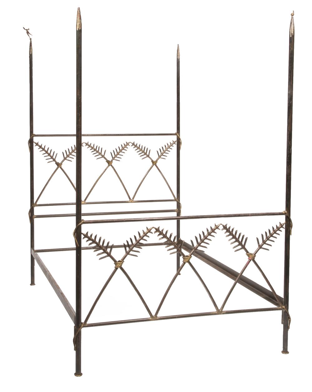 Appraisal: Mario Villa Nicaraguan New Orleans - Patinated Metal Palm Bedstead