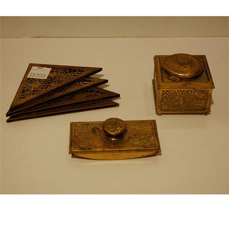 Appraisal: Set of Tiffany Co Brass Desk Articles Estimate -