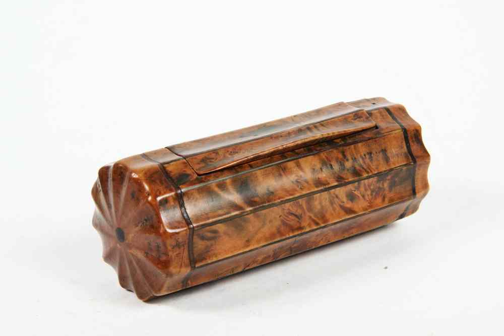 Appraisal: EARLY FRENCH SNUFF BOX - Fluted Cylindrical Form Snuff Box