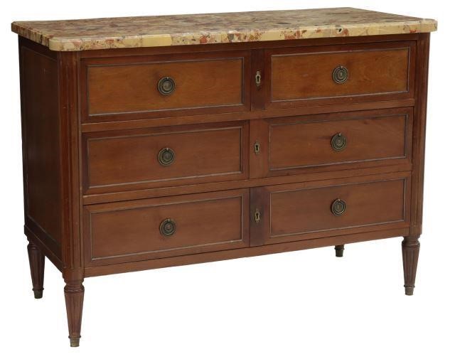 Appraisal: French Louis XVI style mahogany commode early th c having