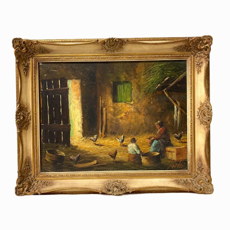 Appraisal: Italian Oil Painting On Canvas Italian Oil Painting On Canvas