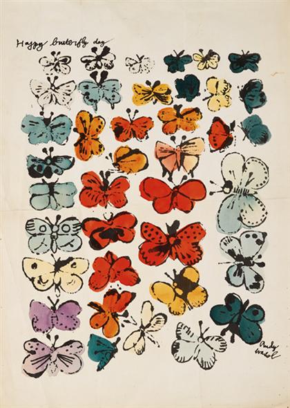 Appraisal: ANDY WARHOL american - BUTTERFLIES Executed circa signed 'Andy Warhol'