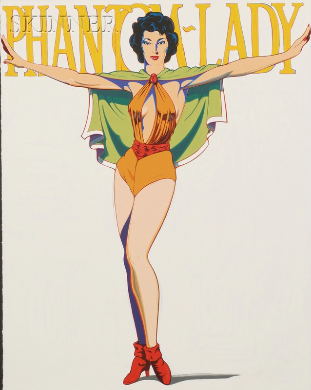 Appraisal: Mel Ramos American b Phantom Lady Signed Mel Ramos in