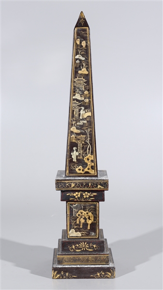 Appraisal: Chinese gilt and lacquer wood obelisk overall good condition minor