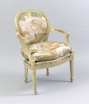 Appraisal: A Louis XVI Style Fauteuil In an ivory painted and