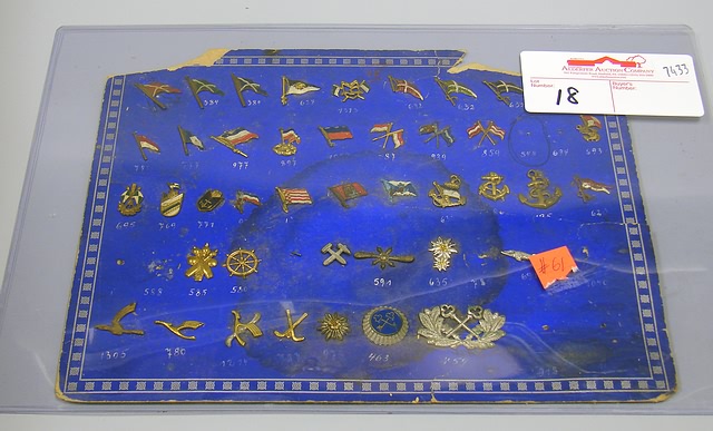 Appraisal: Lot consists of an original display board with metal flags