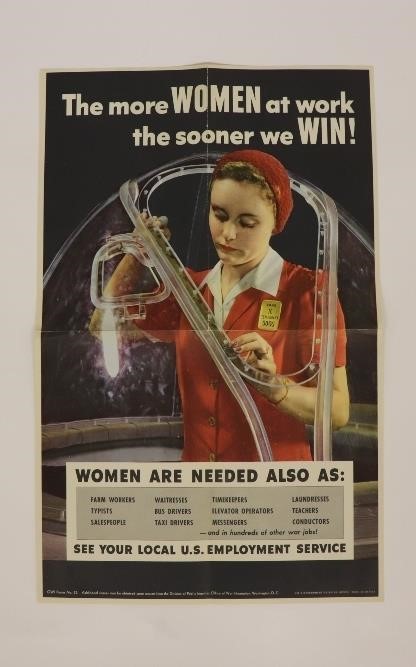 Appraisal: WW II poster Women at Work x Condition creased