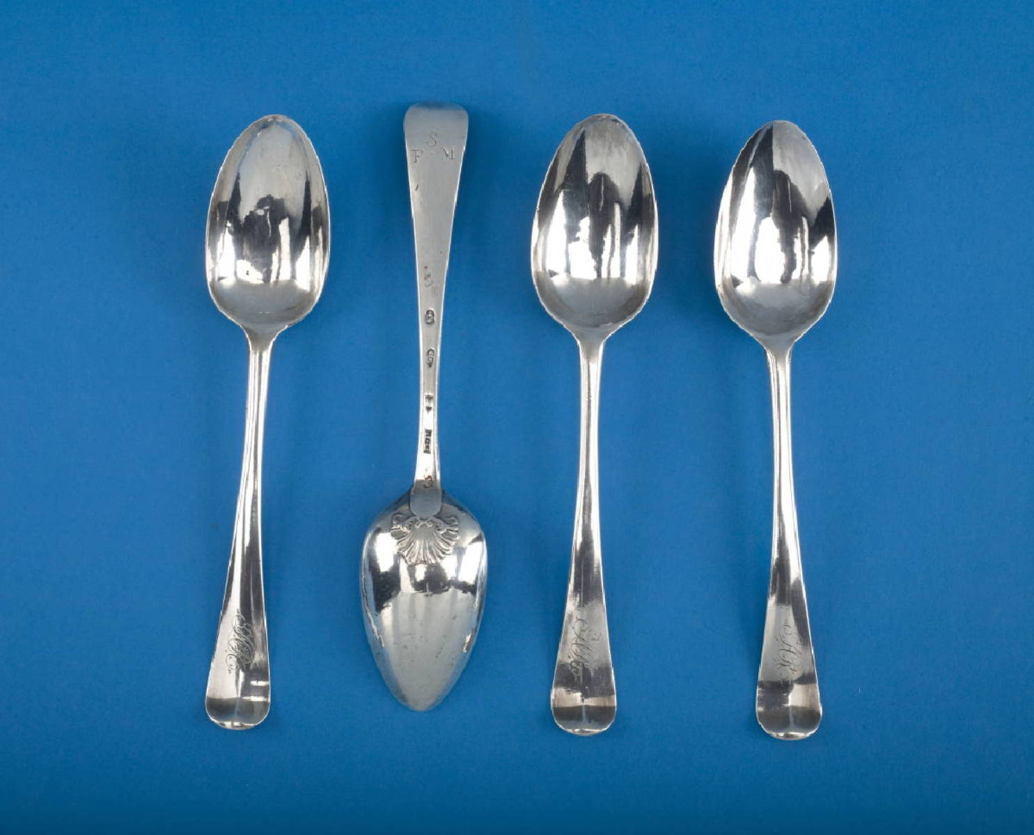 Appraisal: SET OF FOUR GEORGE III IRISH SILVER TABLESPOONS DANIEL POPKINS