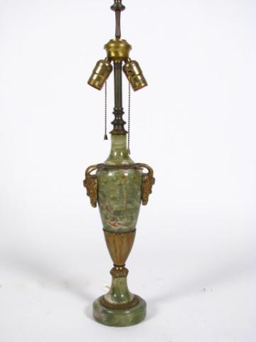 Appraisal: Vintage Table Lamp jade body and finial with gilt bronze