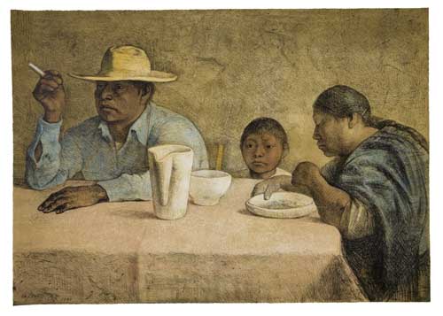 Appraisal: FRANCISCO ZU IGA La Comida Color lithograph x mm x