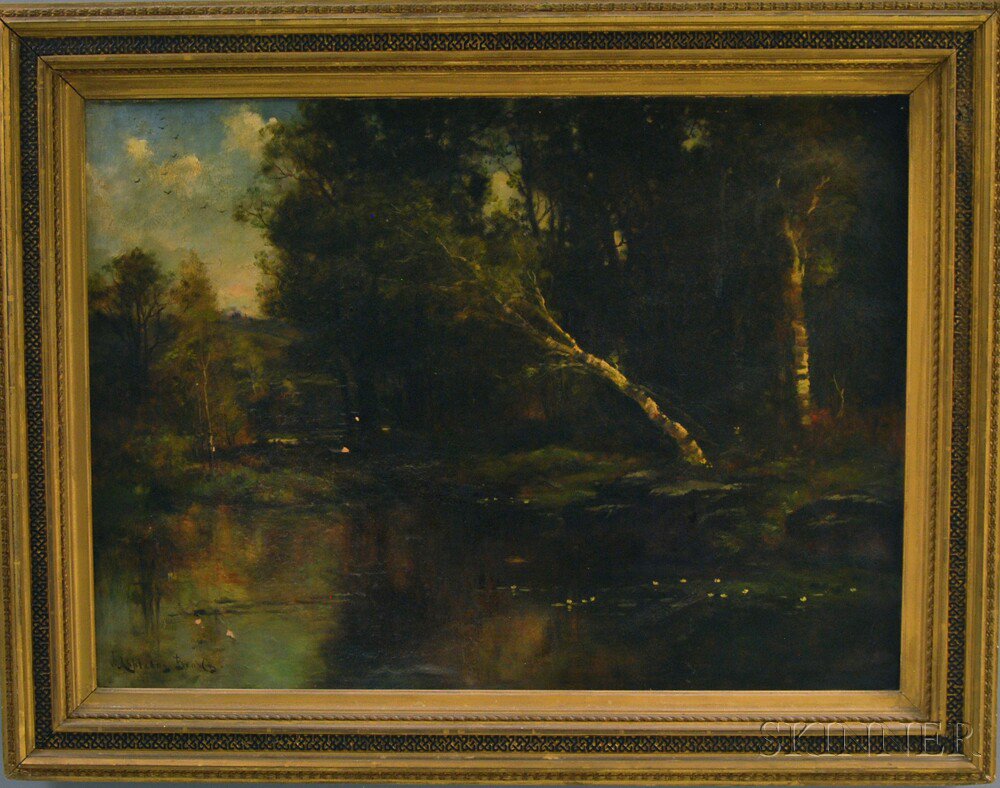 Appraisal: John Appleton Brown American - Landscape with Shady River Signed