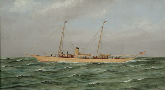 Appraisal: I Willis American Late th-Early th Century Steamboat at Sea