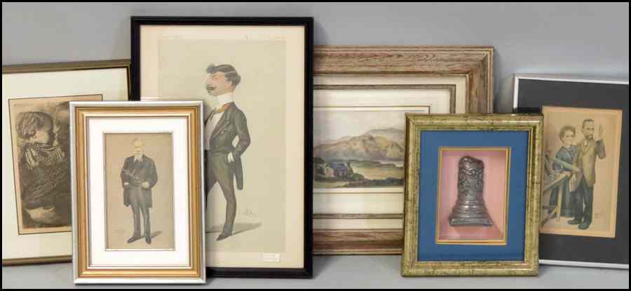 Appraisal: GROUP OF NINE FRAMED ASSORTED PRINTS PAINTING DECORATIVE ITEMS Various