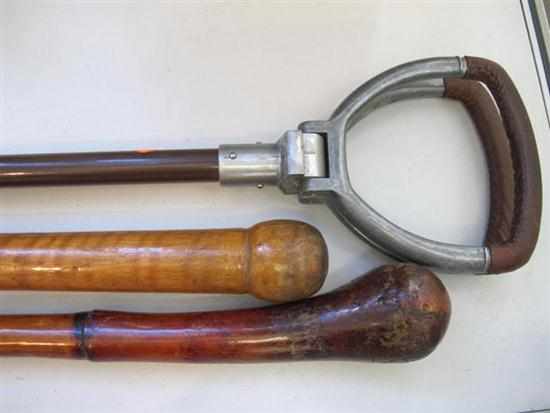 Appraisal: TWO PERIOD WALKING STICKS AND A SHOOTING STICK