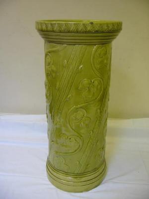 Appraisal: A BURMANTOFTS POTTERY STICK STAND of cylindrical form with flared