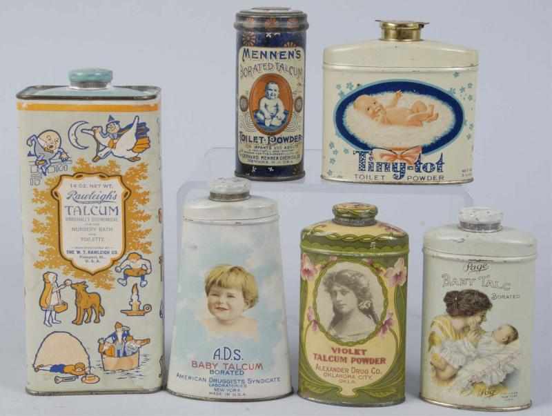 Appraisal: Lot of Assorted Talcum Tins Description to s Only light