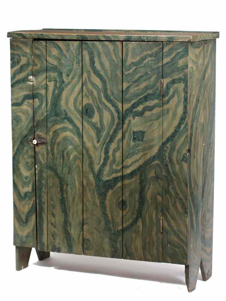 Appraisal: PAINT DECORATED COUNTRY CUPBOARD - th c Country Cupboard in