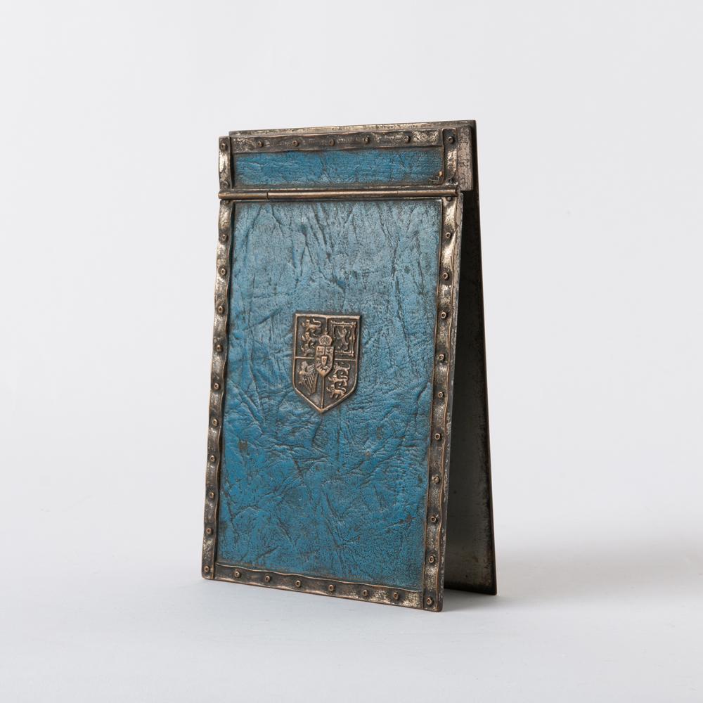 Appraisal: TIFFANY STUDIOS 'HERALDIC' NOTEPAD COVER A Tiffany Studios Heraldic pattern