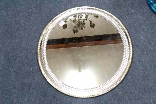 Appraisal: AN EDWARDIAN MIRRORED WEDDING CAKE STAND with facet cut decoration