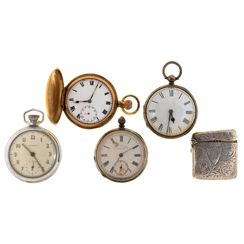 Appraisal: Two silver lever watches English and Swiss th c two