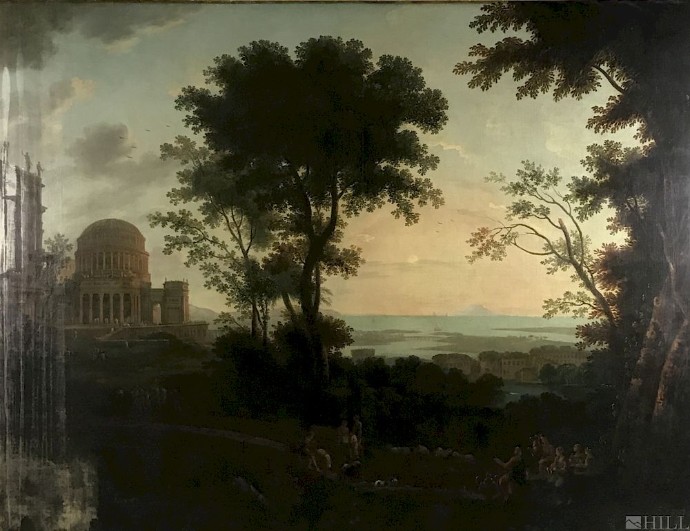 Appraisal: View of Delphi Oil Painting after Claude Lorrain Claude Lorrain