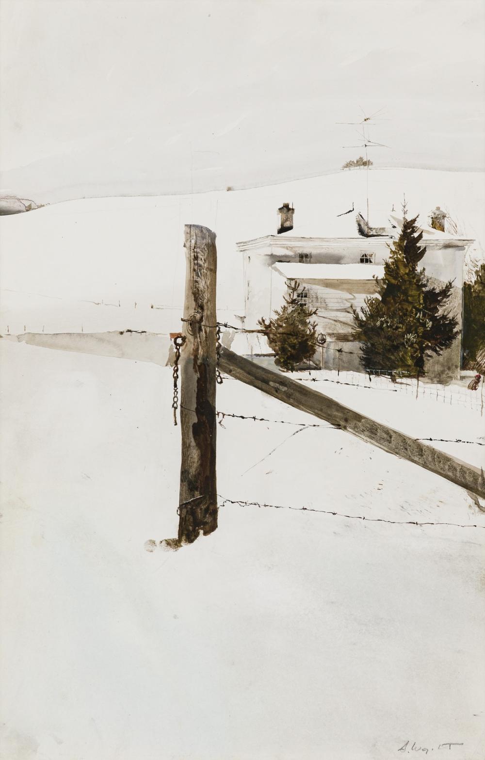 Appraisal: ANDREW WYETH American - Gate Chain watercolor on paper signed