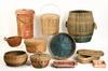 Appraisal: BASKET COLLECTION - Lot of Passamaquoddy sweet grass and color-dyed