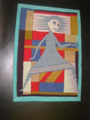 Appraisal: A WOOLWORK PICTURE by Meira Stockl depicting a dancing female