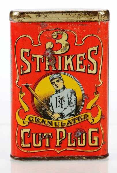 Appraisal: -Strikes Granulated Cut Plug Pocket Tin Description Extremely rare pocket