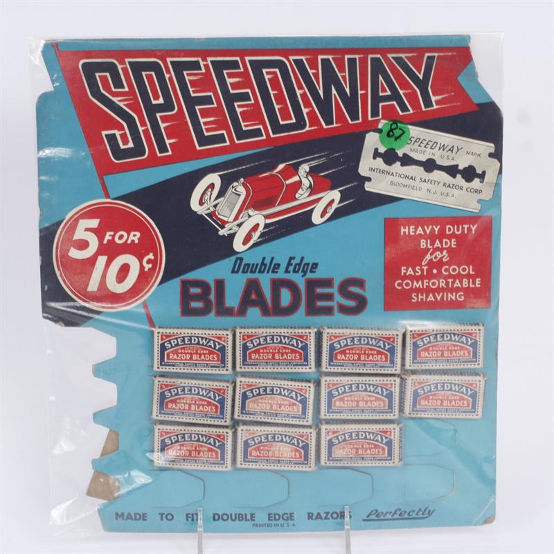 Appraisal: Speedway Double Edge Razor Blades Store Display H x W