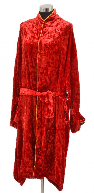 Appraisal: AN ELTON JOHN VERSACE VELVET DRESSING GOWN crushed red velvet