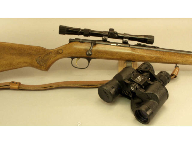 Appraisal: Marlin Model cal SN Excellent bolt action scope Bushnell binoculars